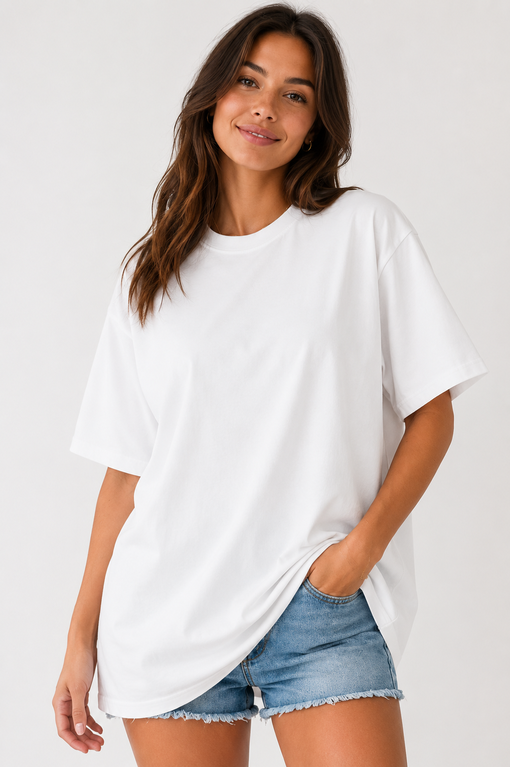 Ladies Cotton Oversized T Shirts Women UK Soft Baggy Tee, Loose Fit Crew Neck, Plain Short Sleeve Top