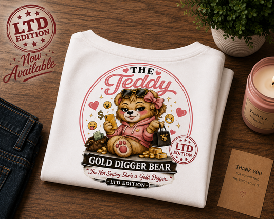 Gold Digger Bear crop top mockup