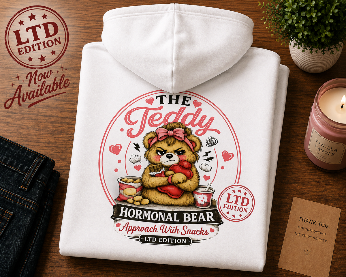 Hormonal Bear cropped hoodie mockup