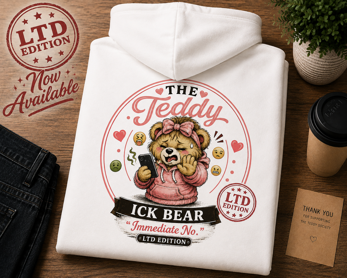 Ick Bear cropped hoodie mockup