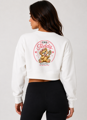 Cropped Long-Sleeve Sweatshirt — Custom Bear Print